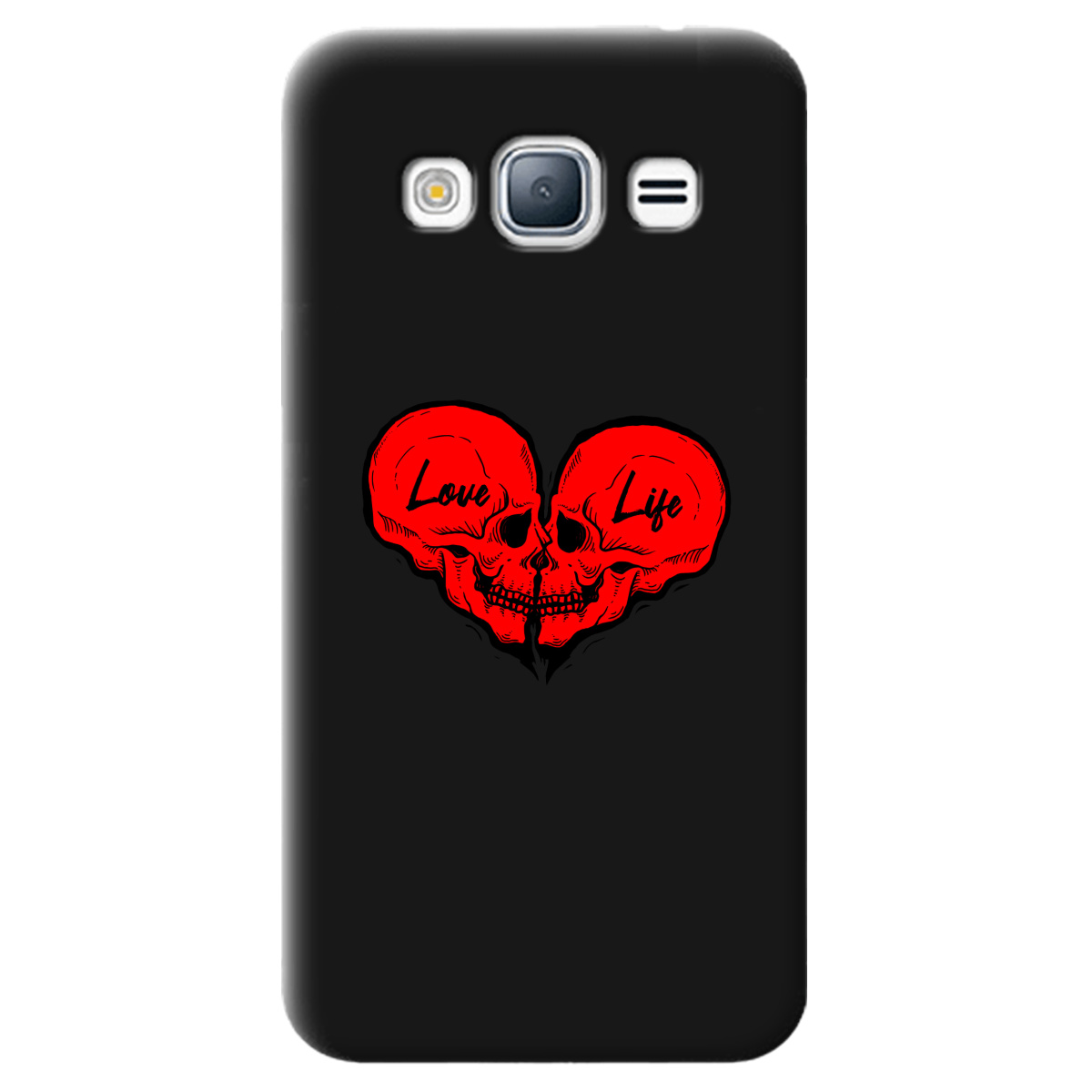 Чехол для Samsung Galaxy J3 2016 черный матовый soft touch Love-Live - фото 1