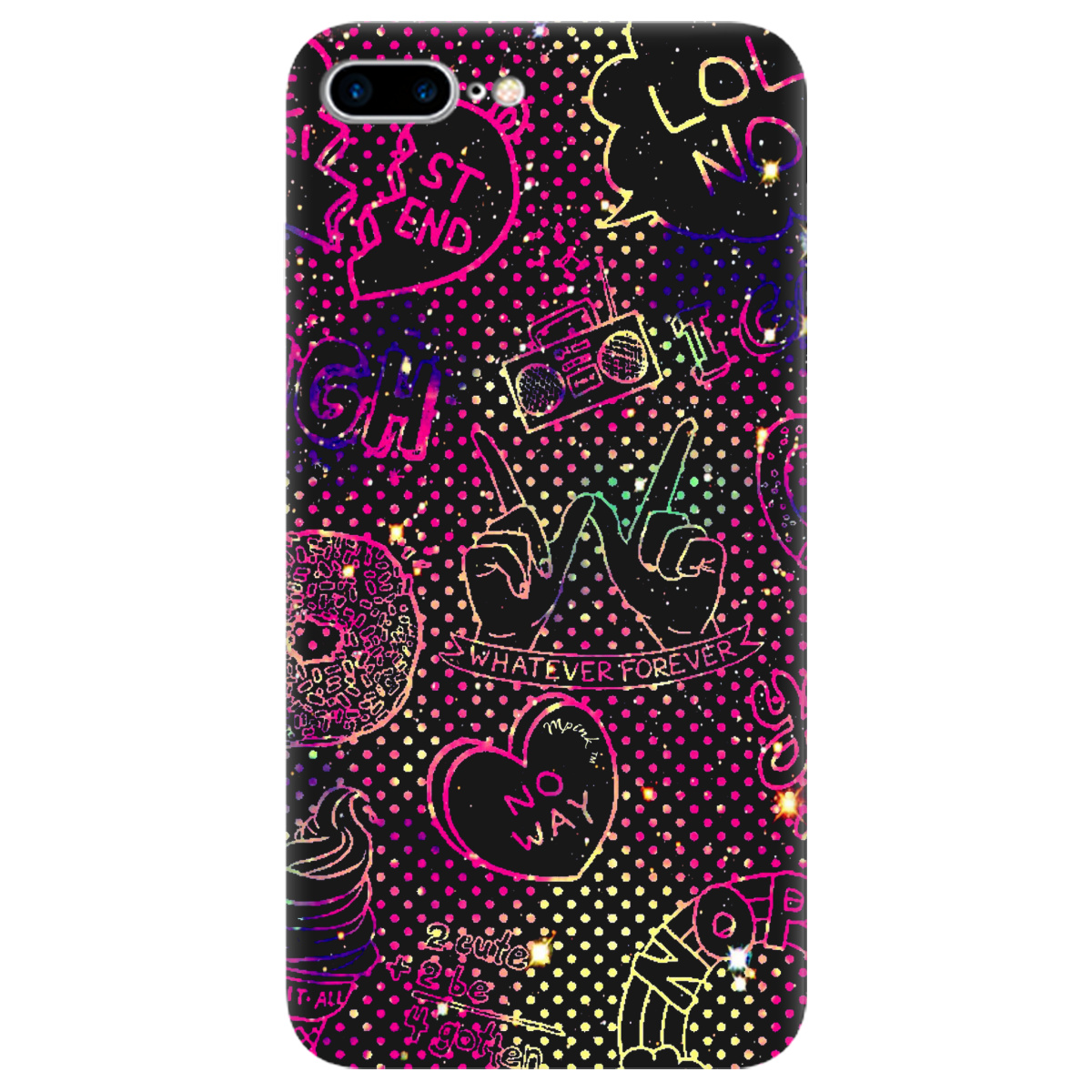 Чехол для Apple iPhone 7 Plus черный матовый soft touch Best friend - фото 1