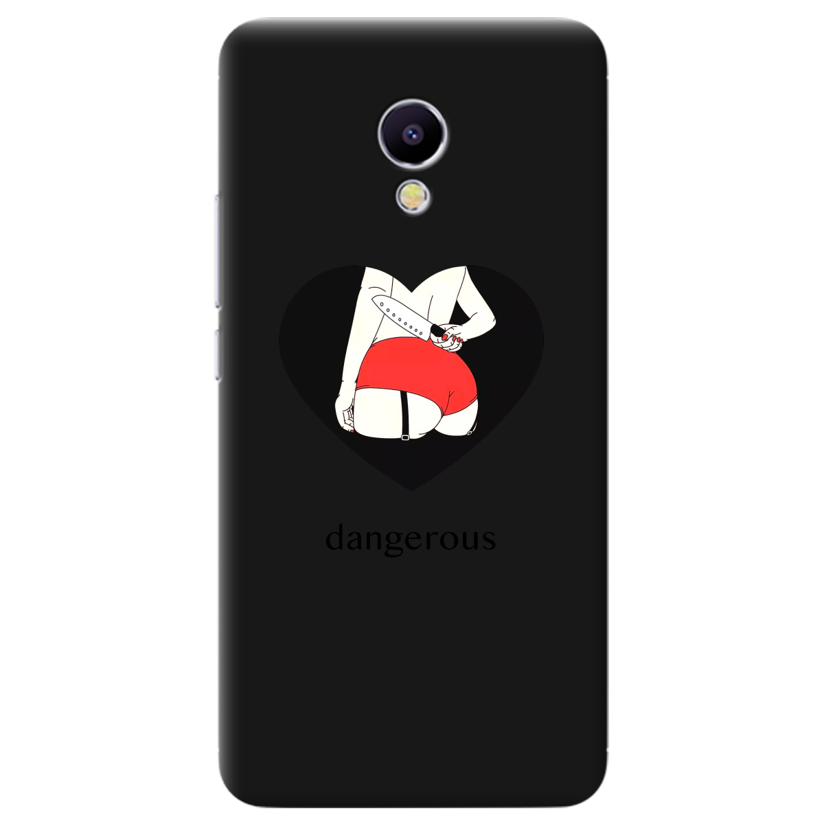 Чохол для Meizu M5S чорний матовий soft touch Dangerous - фото 1