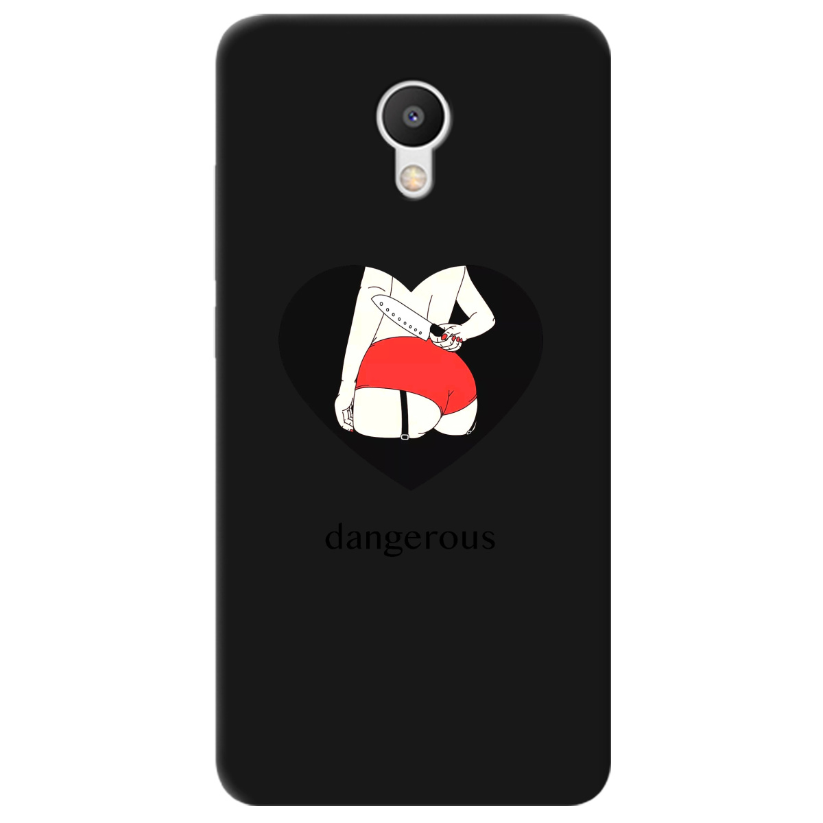 Чохол для Meizu M6 чорний матовий soft touch Dangerous - фото 1