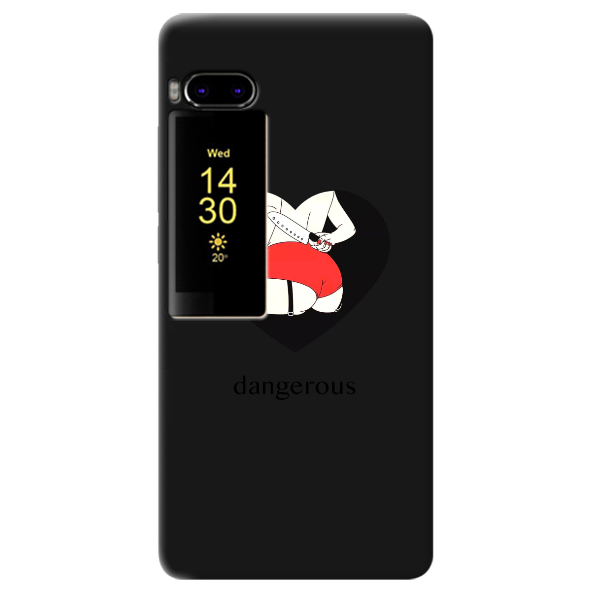 Чехол для Meizu Pro 7 черный матовый soft touch Dangerous - фото 1