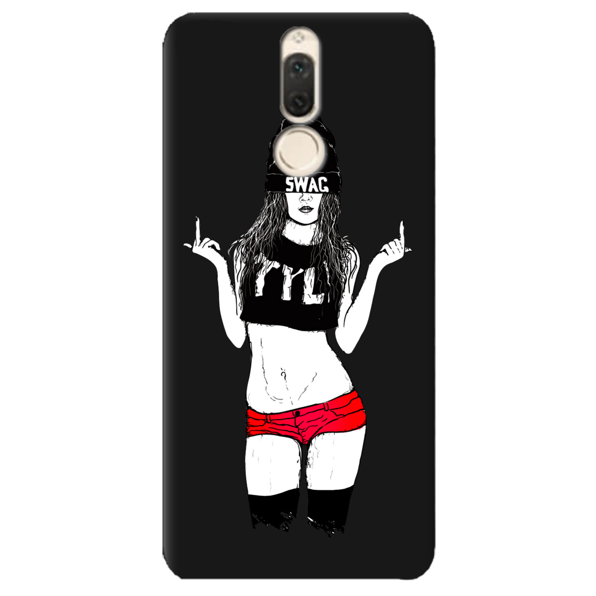 Чехол для Huawei Mate 10 Lite черный матовый soft touch Swag - фото 1