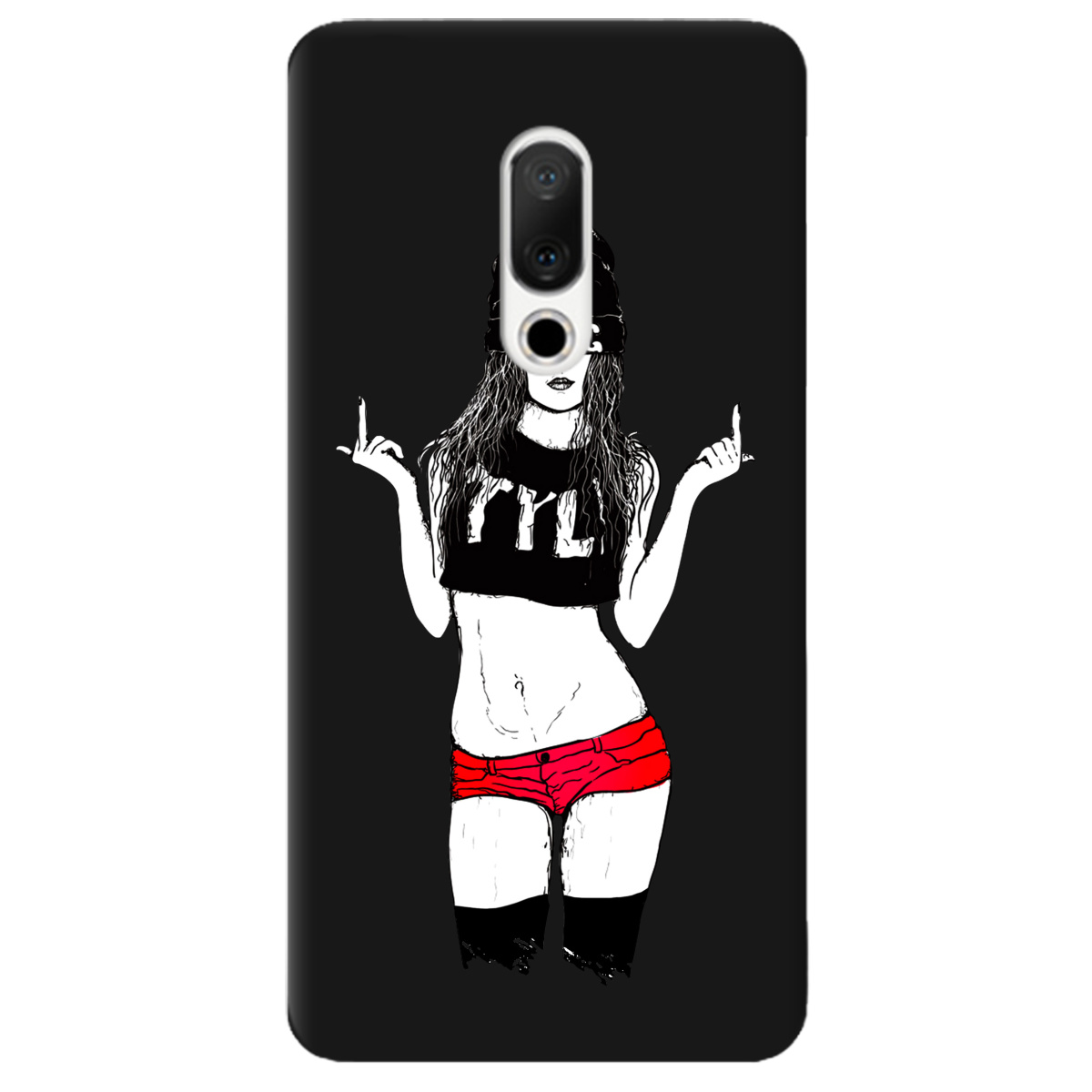 Чехол для Meizu 15 черный матовый soft touch Swag - фото 1