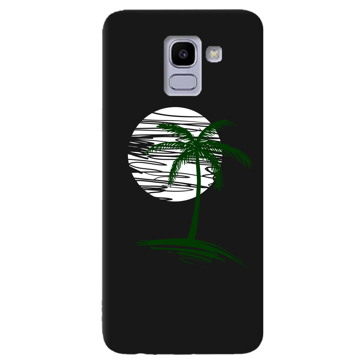 Чохол для Samsung Galaxy J6 2018 чорний матовий soft touch Sunset - фото 1