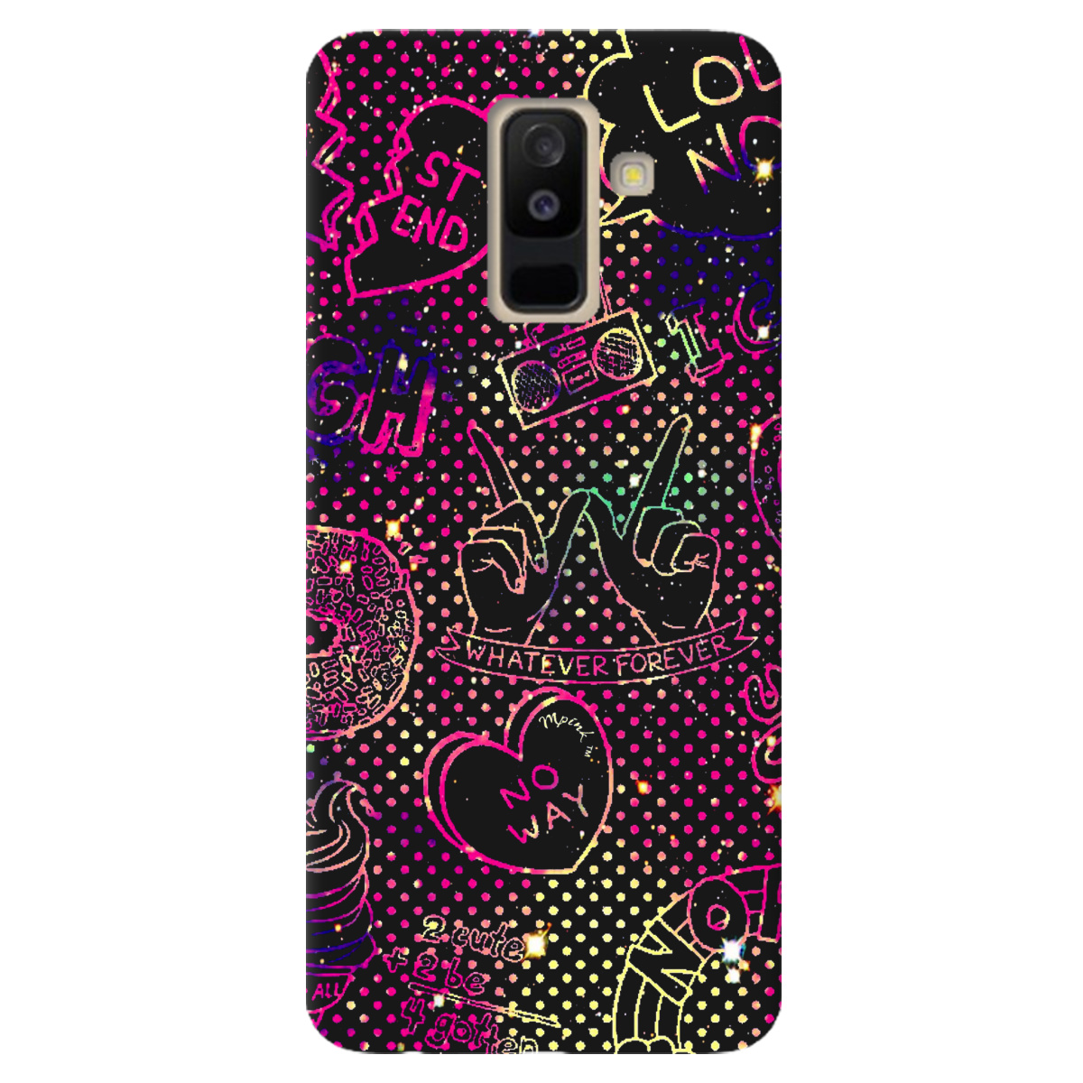 Чохол для Samsung Galaxy A6 Plus 2018 чорний матовий soft touch Best friend - фото 1