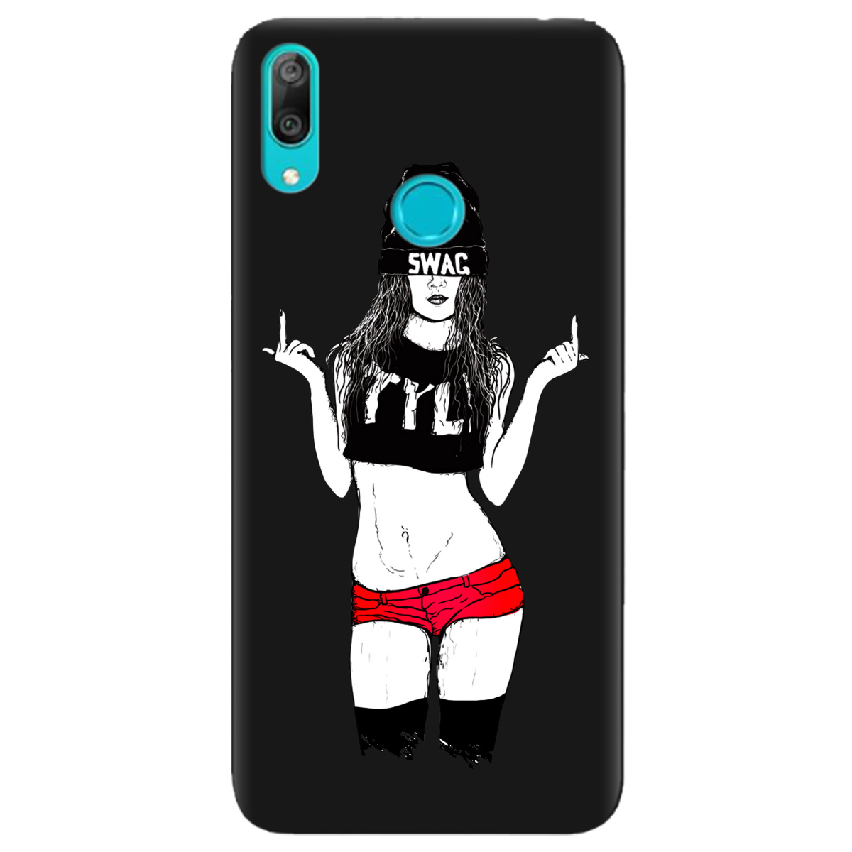 Чохол для Huawei Y7 2019 чорний матовий soft touch Swag - фото 1