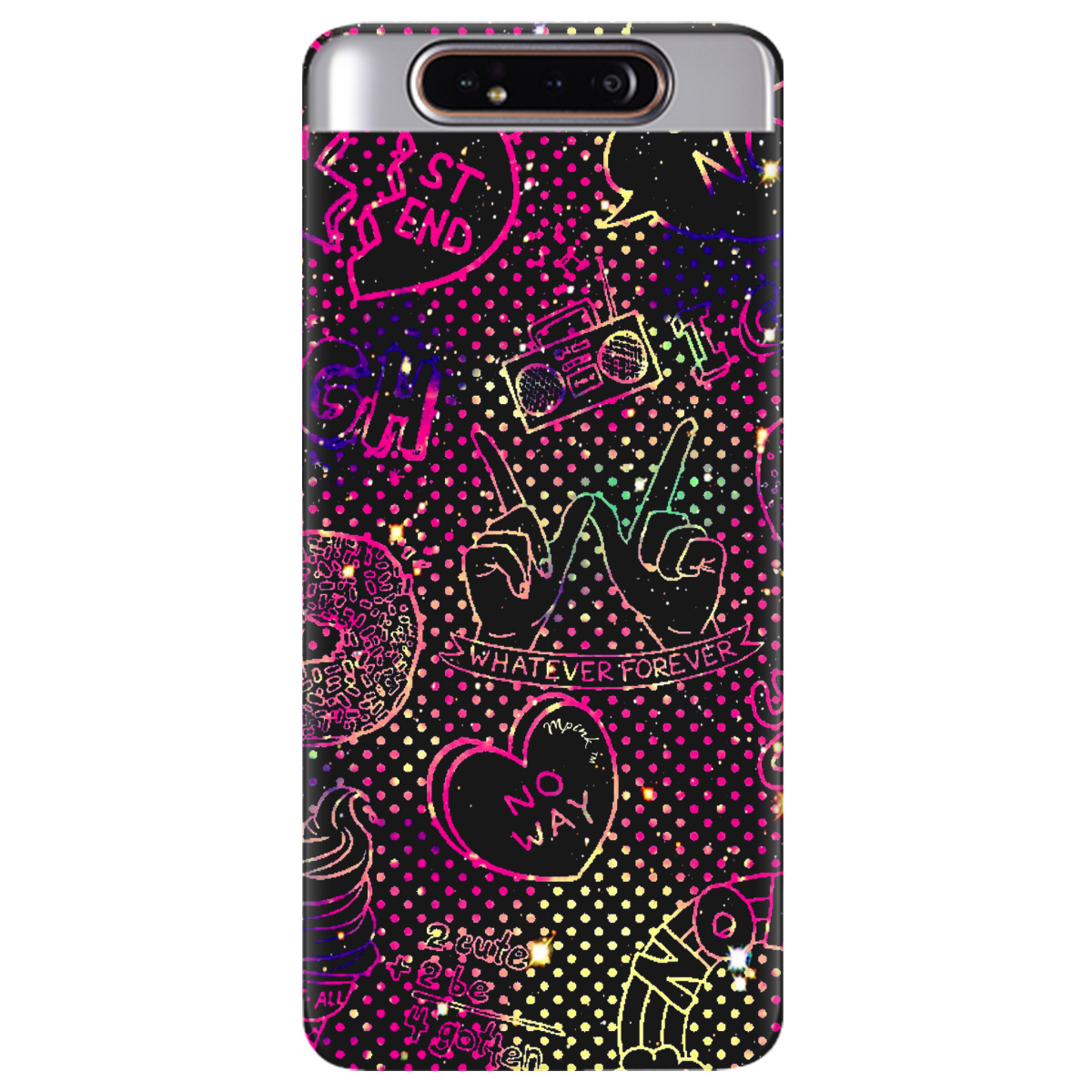 Чехол для Samsung Galaxy A80 черный матовый soft touch Best friend - фото 1