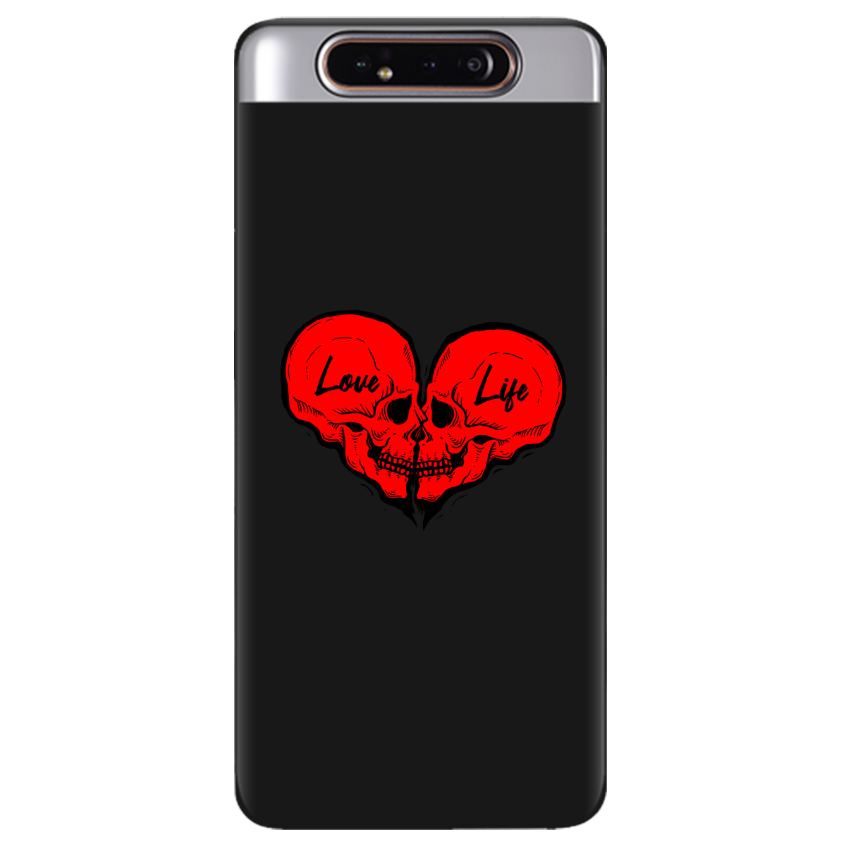 Чехол для Samsung Galaxy A80 черный матовый soft touch Love-Live - фото 1