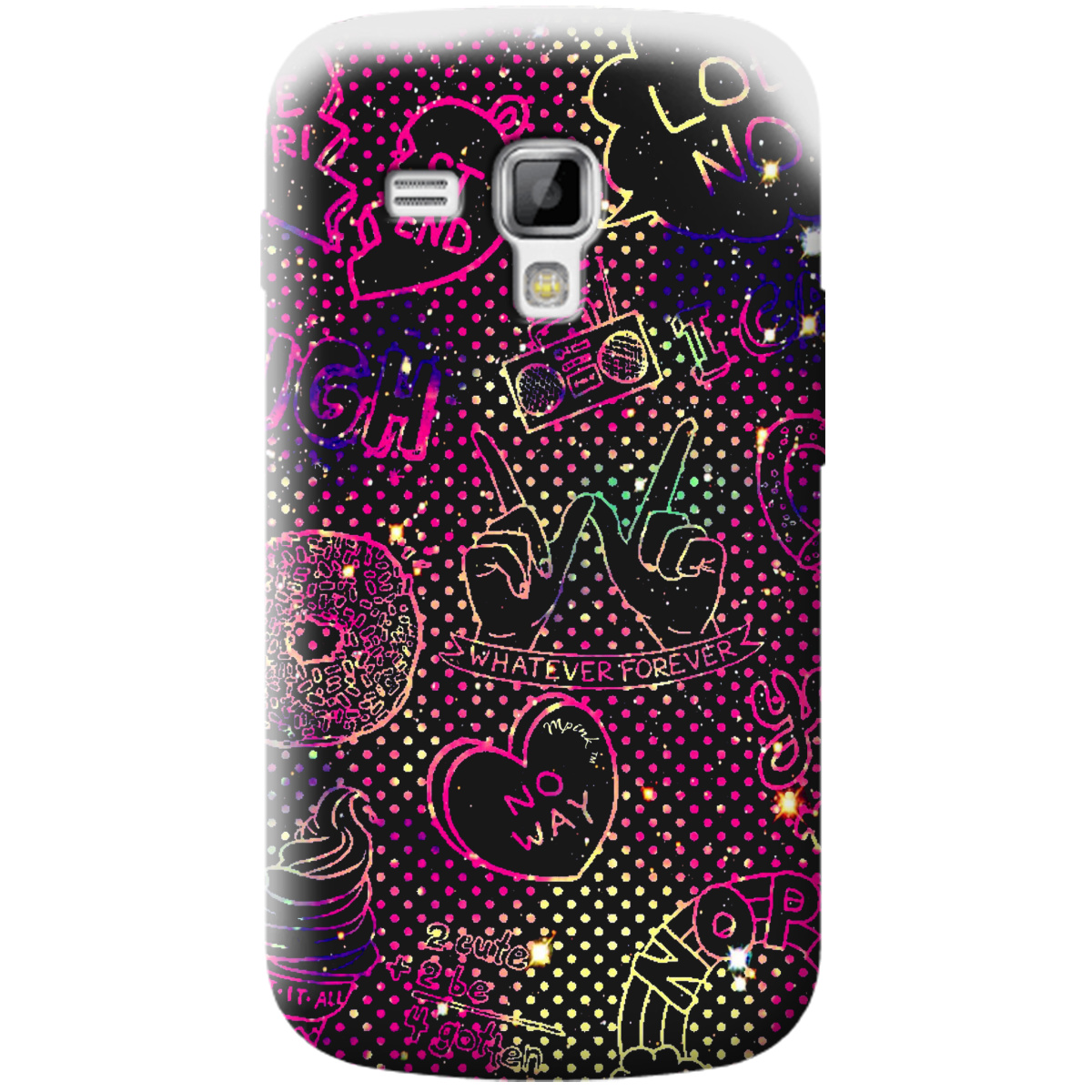 Чехол для Samsung Galaxy S Duos S7562 черный матовый soft touch Best friend - фото 1