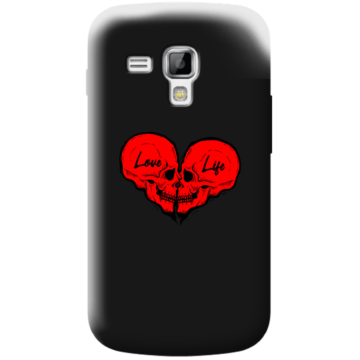 Чехол для Samsung Galaxy S Duos S7562 черный матовый soft touch Love-Live - фото 1