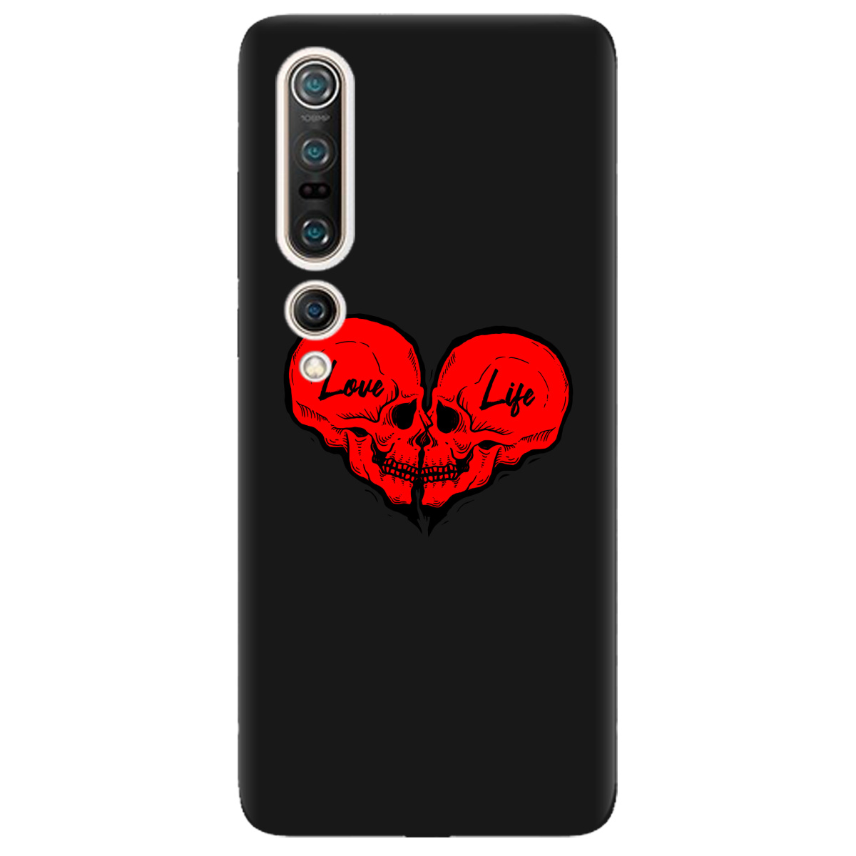 Чехол для Xiaomi Mi 10 черный матовый soft touch Love-Live - фото 1