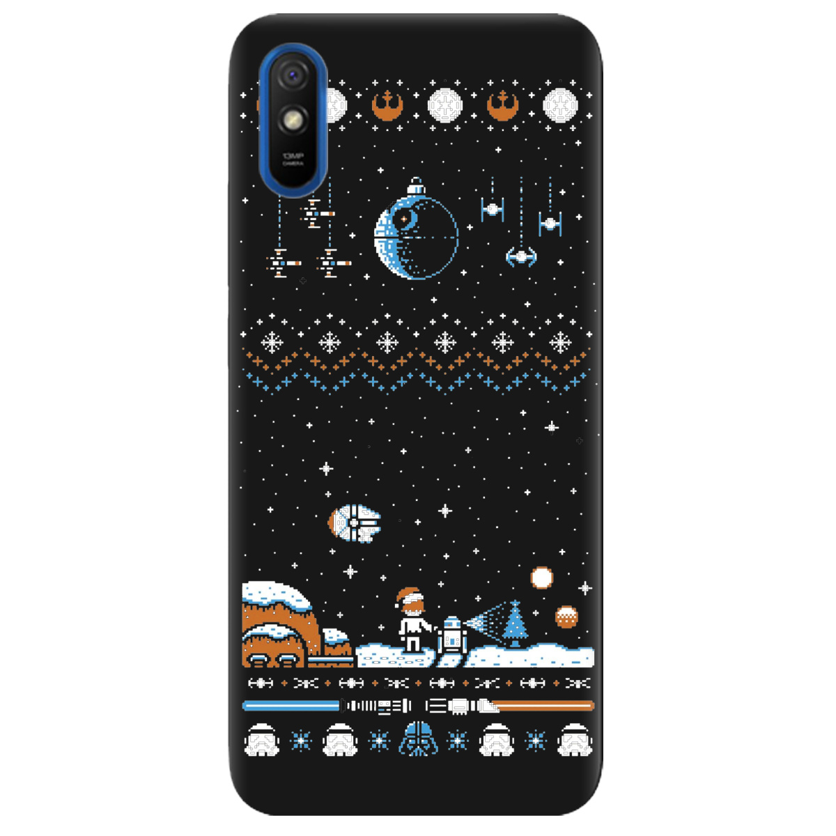 Чехол для Xiaomi Redmi 9i черный матовый soft touch Star wars - фото 1