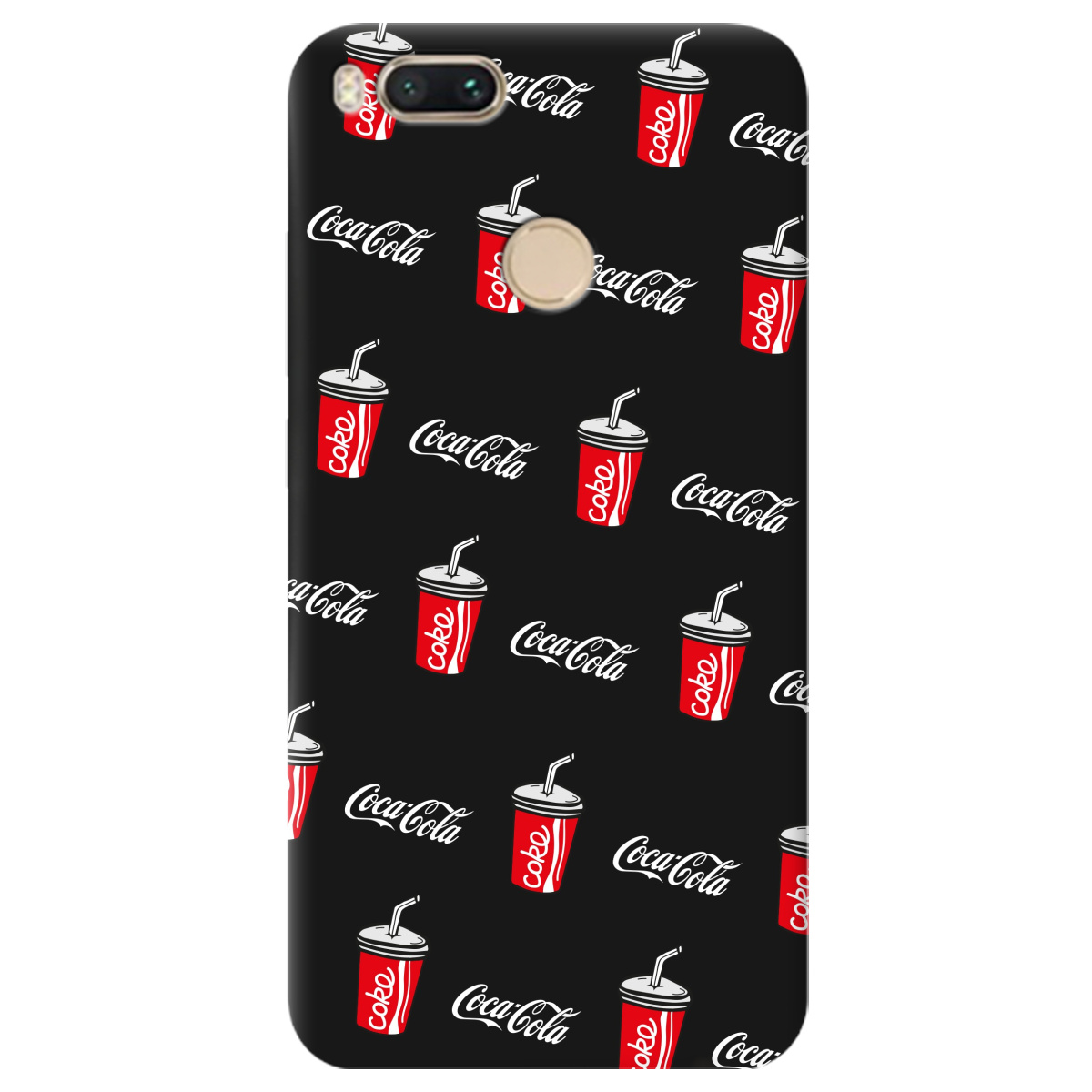 Чохол для Xiaomi Mi 5X чорний матовий soft touch Coca Cola - фото 1
