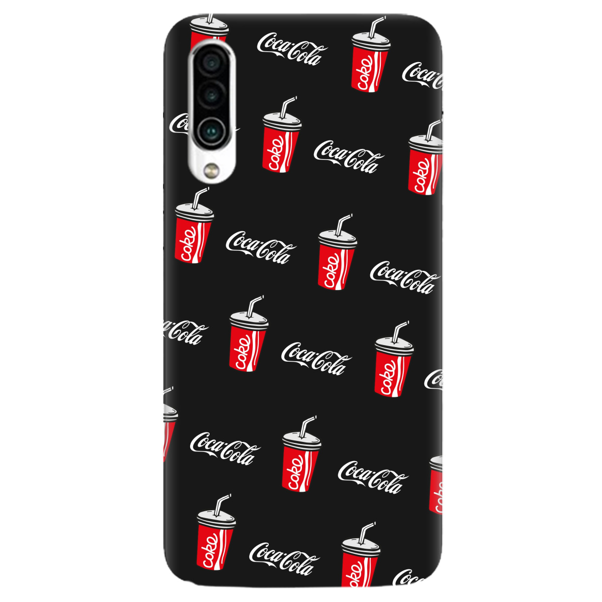 Чохол для Meizu 16Xs чорний матовий soft touch Coca Cola - фото 1