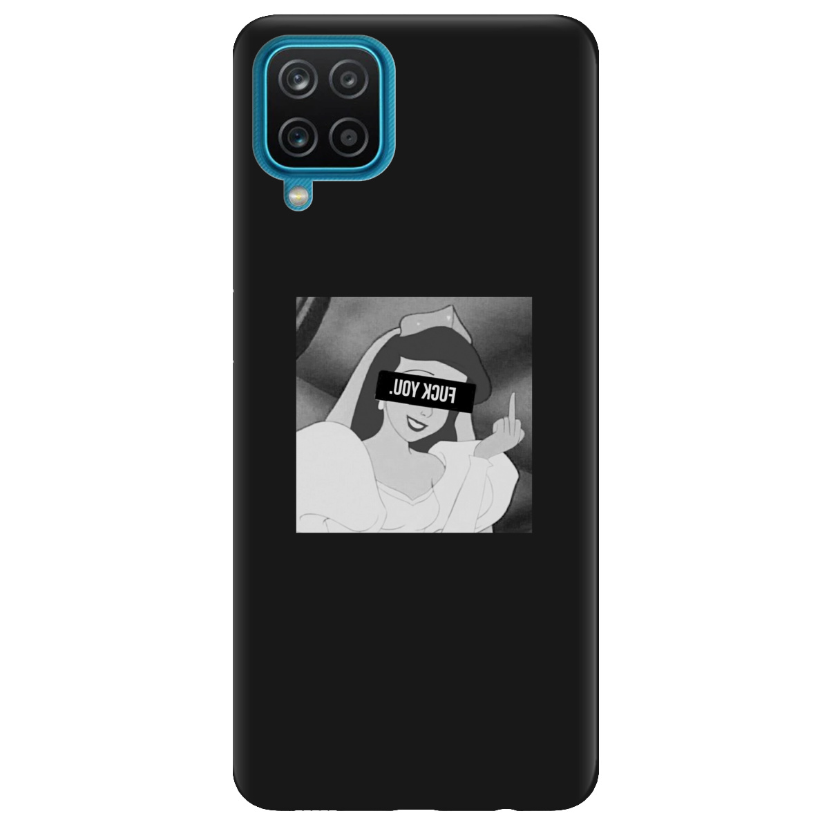 Чехол для Samsung Galaxy A12 черный матовый soft touch You - фото 1