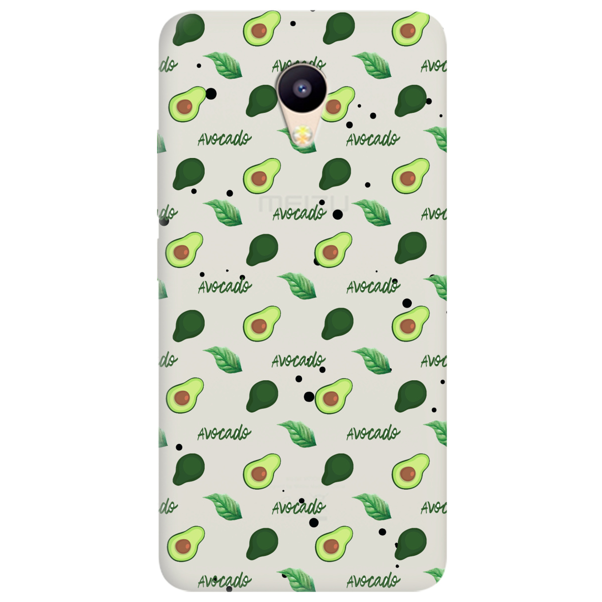 Чехол для Meizu M5C полупрозрачный матовый soft touch Avocado - фото 1