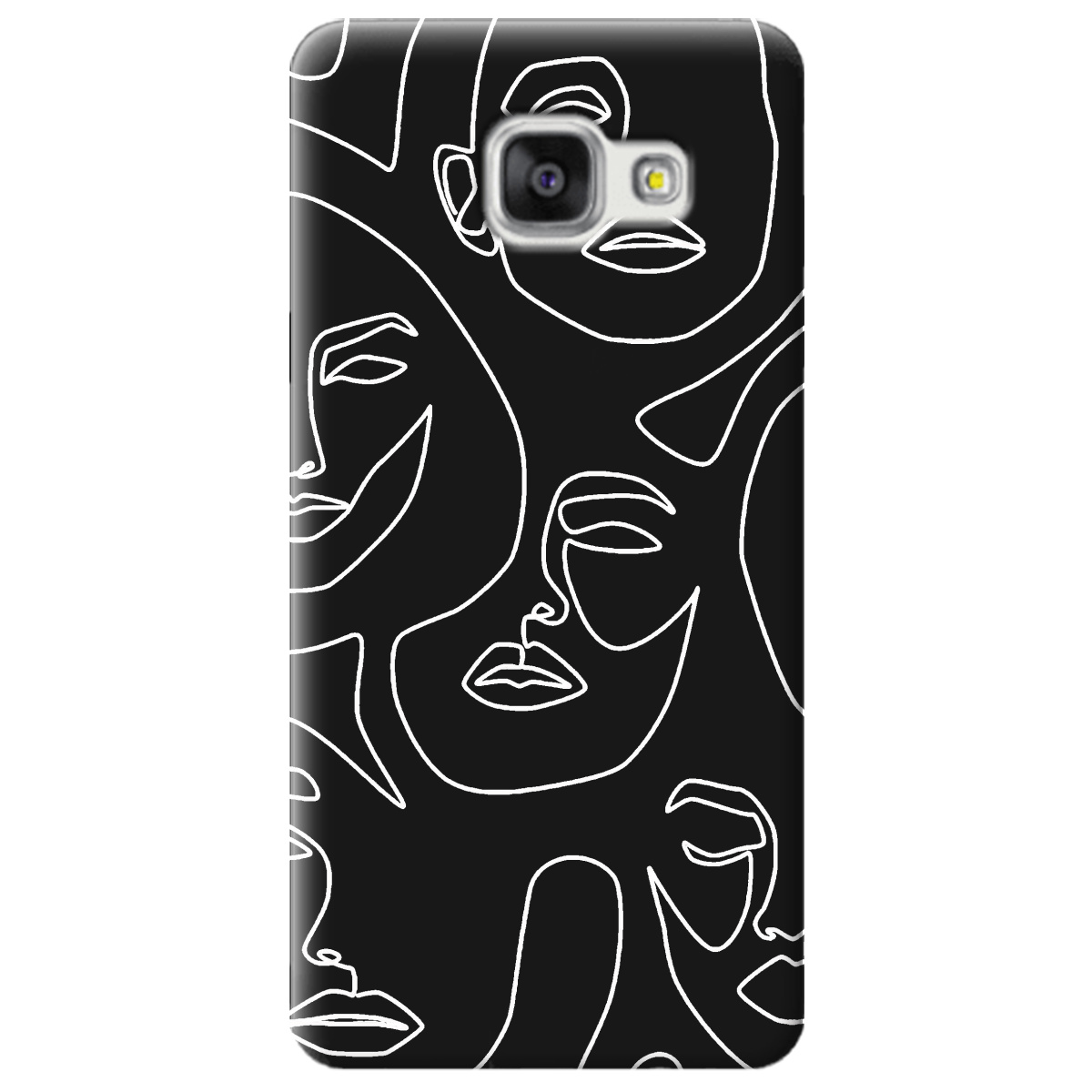 Чехол для Samsung Galaxy A5 2016 черный матовый soft touch Faces - фото 1
