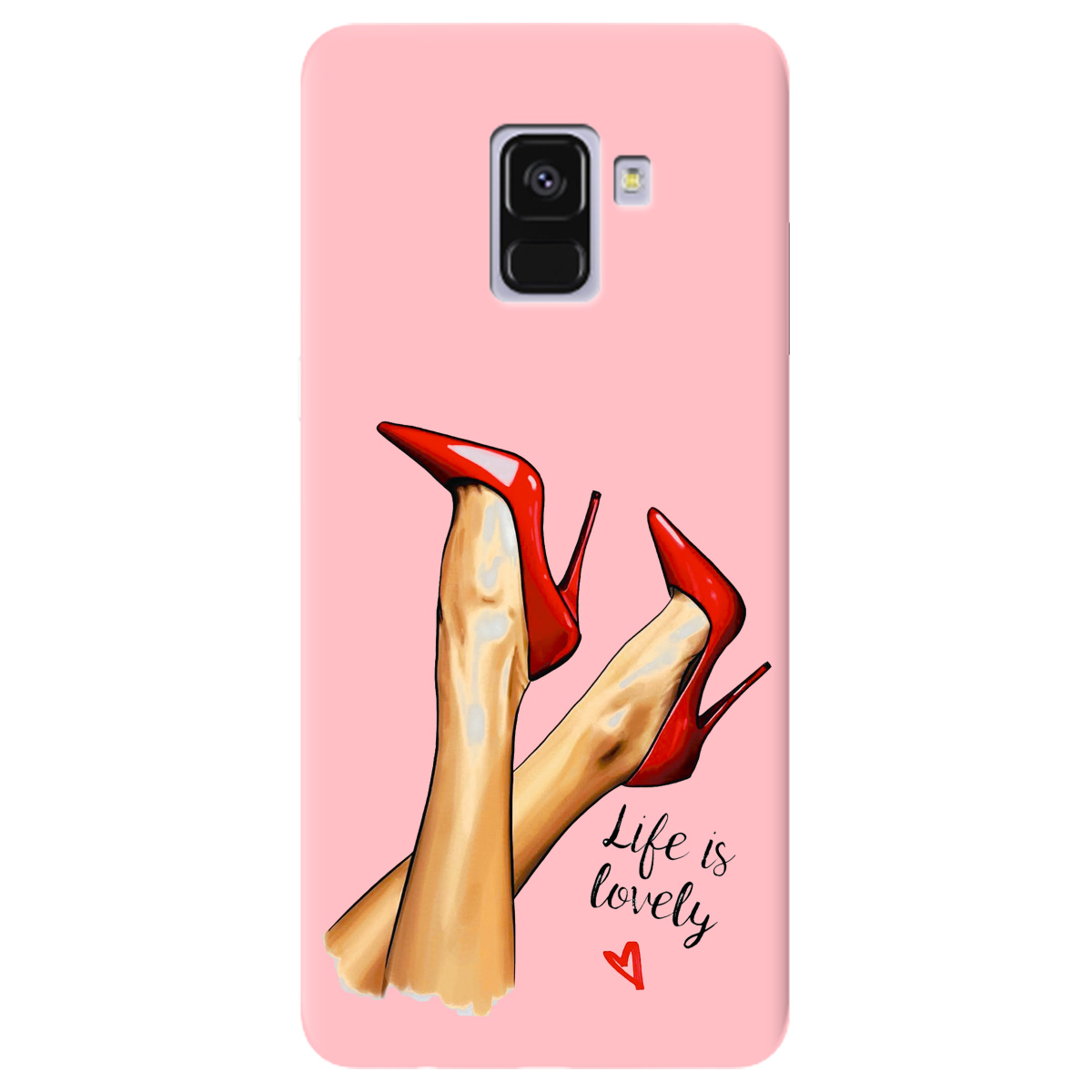 Чехол для Samsung Galaxy A8 2018 нежно-розовый матовый soft touch Lovely - фото 1