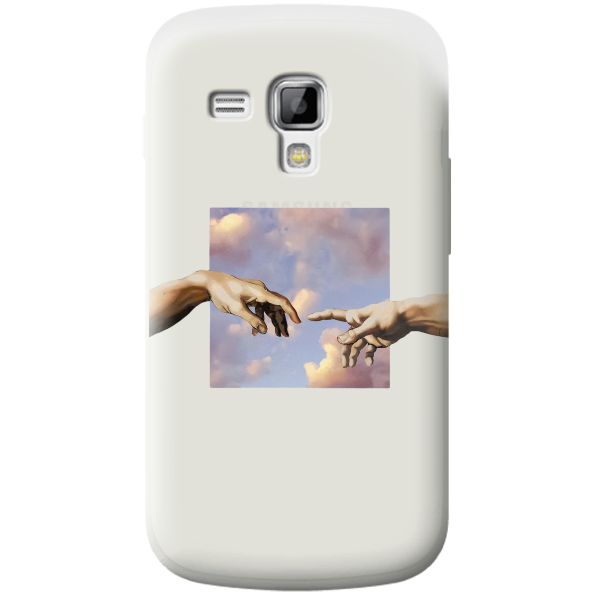 Чехол для Samsung Galaxy S Duos S7562 полупрозрачный матовый soft touch Hands - фото 1