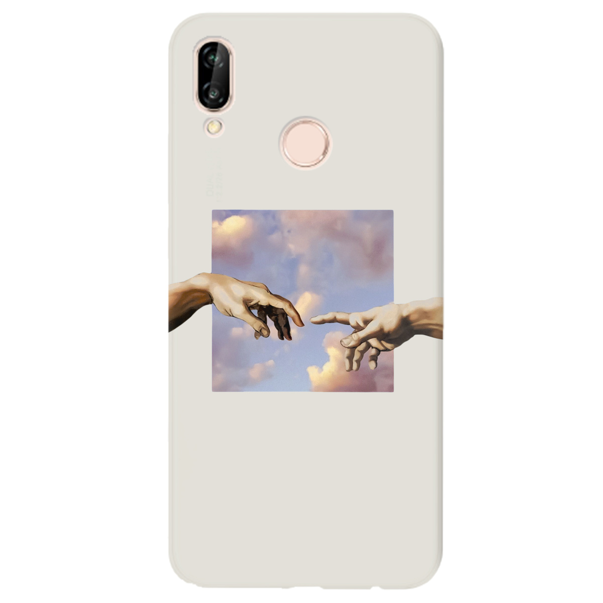 Чехол для Huawei P20 Lite полупрозрачный матовый soft touch Hands - фото 1