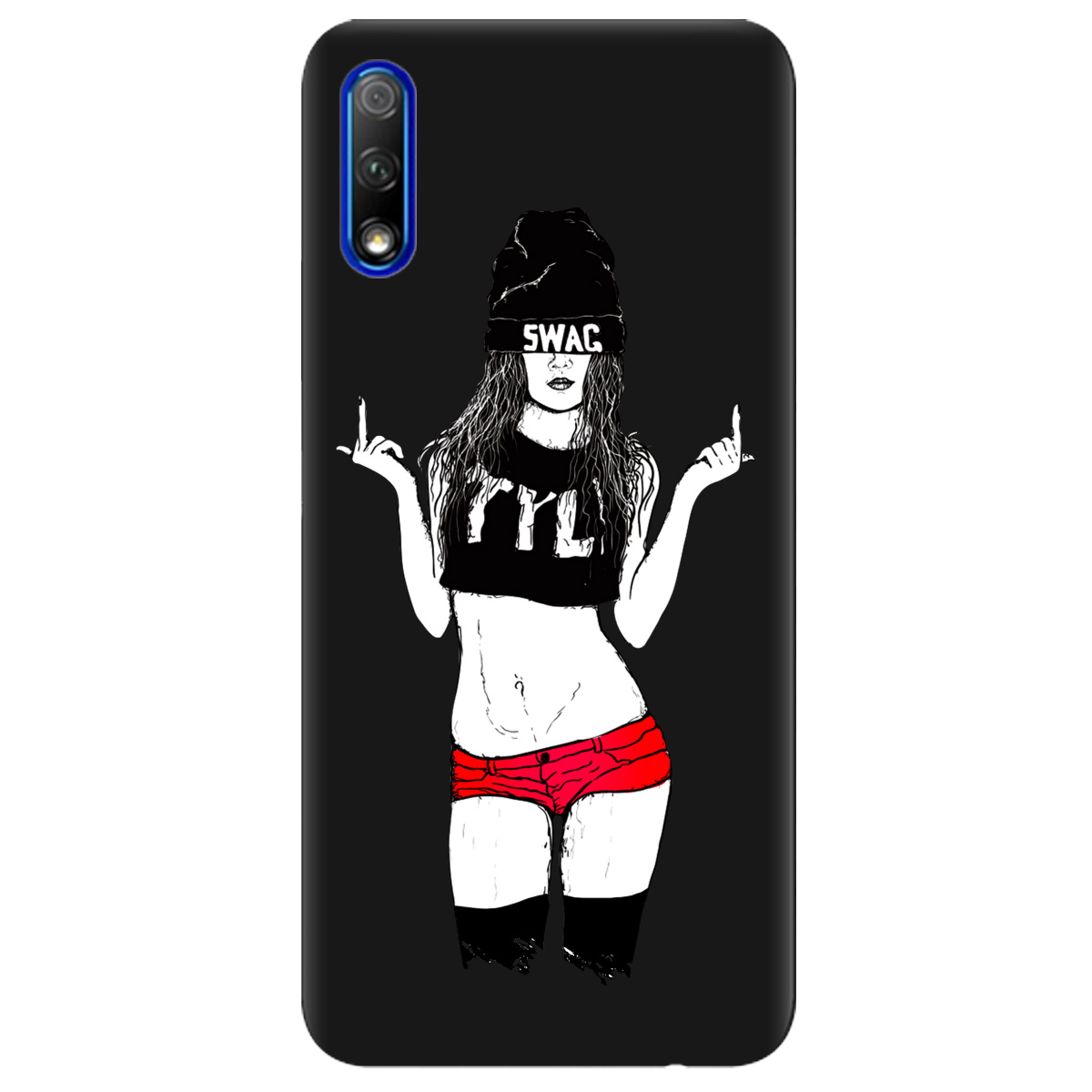 Чохол для Huawei Honor 9X Pro чорний матовий soft touch Swag - фото 1