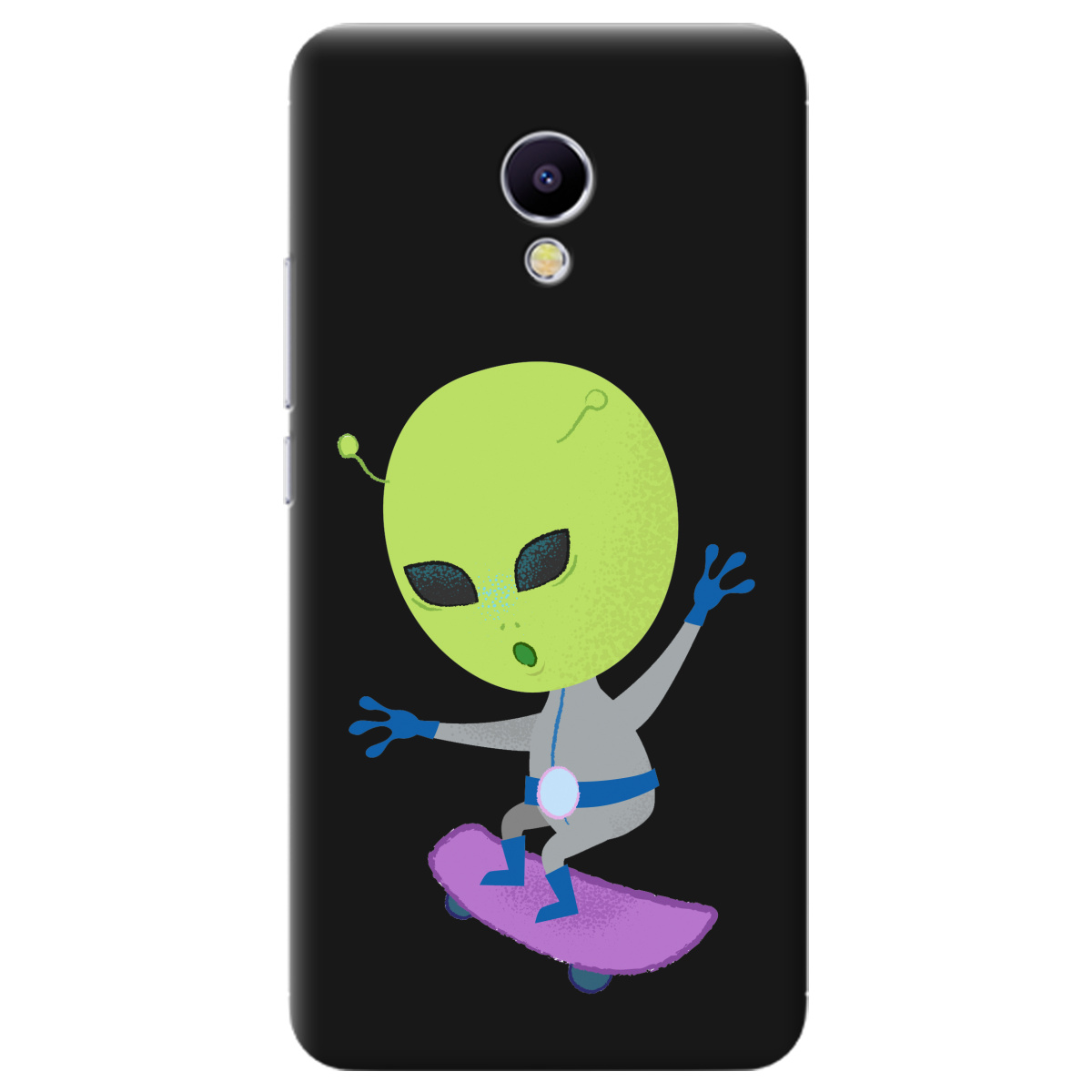 Чохол для Meizu M5S чорний матовий soft touch Alien - фото 1