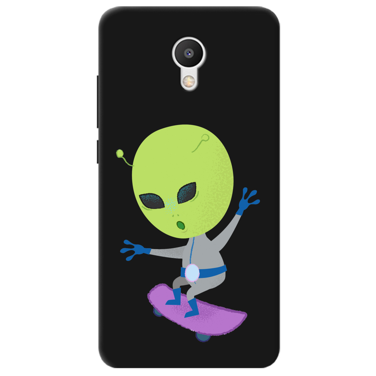 Чохол для Meizu M6 чорний матовий soft touch Alien - фото 1