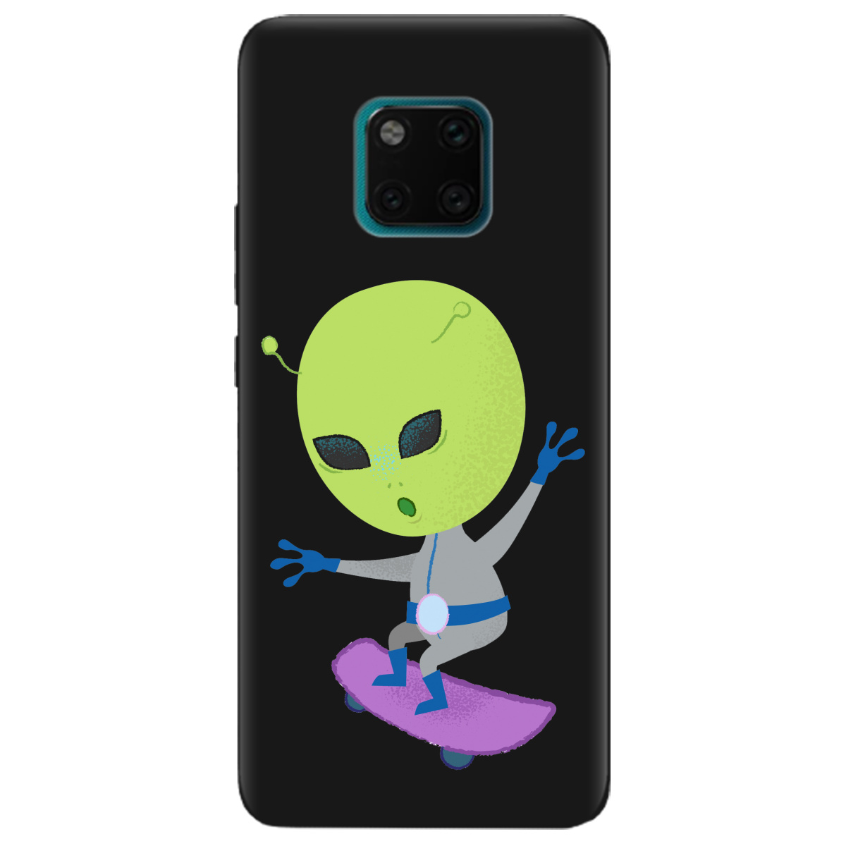 Чехол для Huawei Mate 20 Pro черный матовый soft touch Alien - фото 1