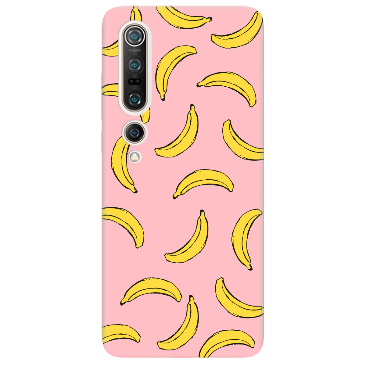 Чехол для Xiaomi Mi 10 нежно-розовый матовый soft touch Banana paradise - фото 1