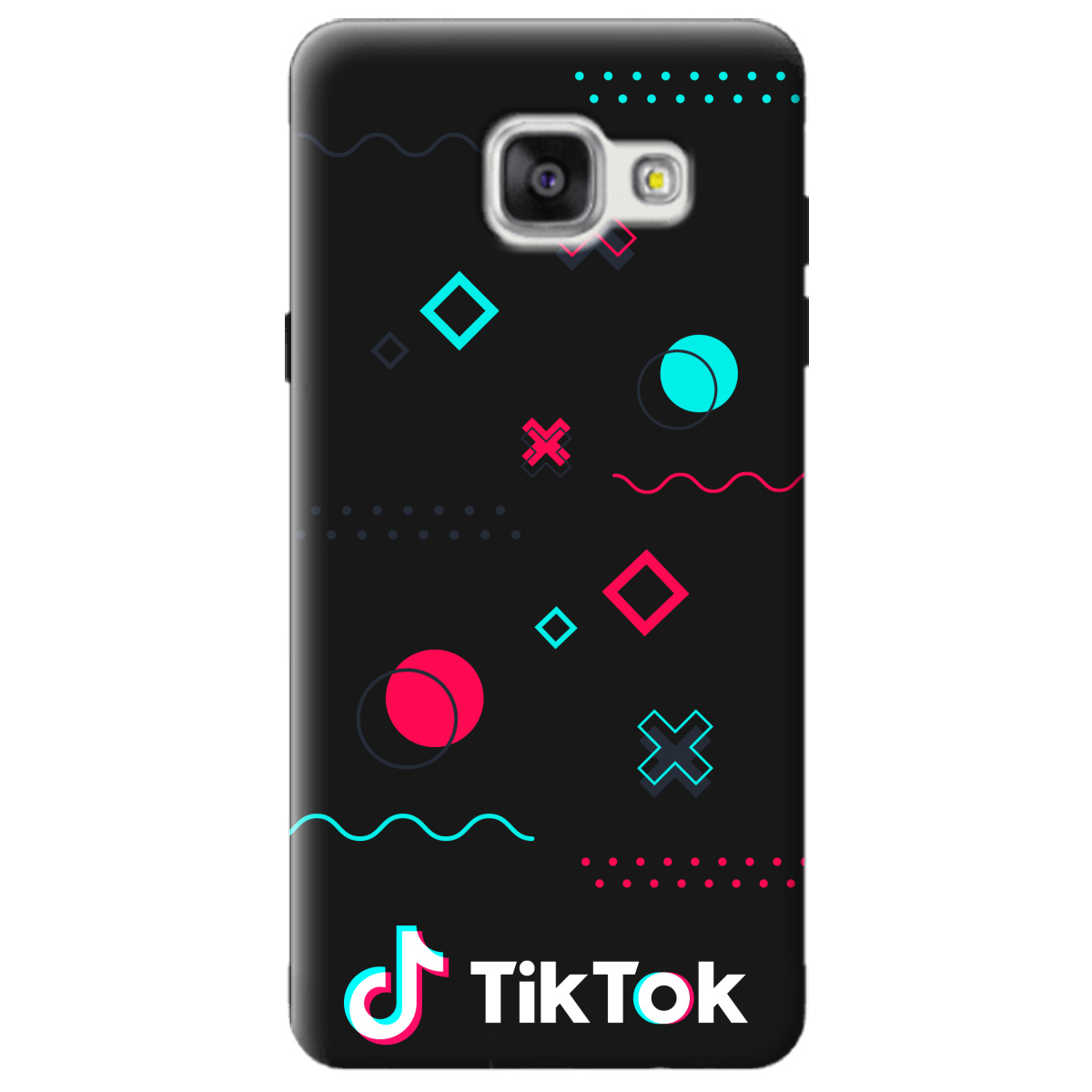 Чехол для Samsung Galaxy A5 2016 черный матовый soft touch TikTok - фото 1
