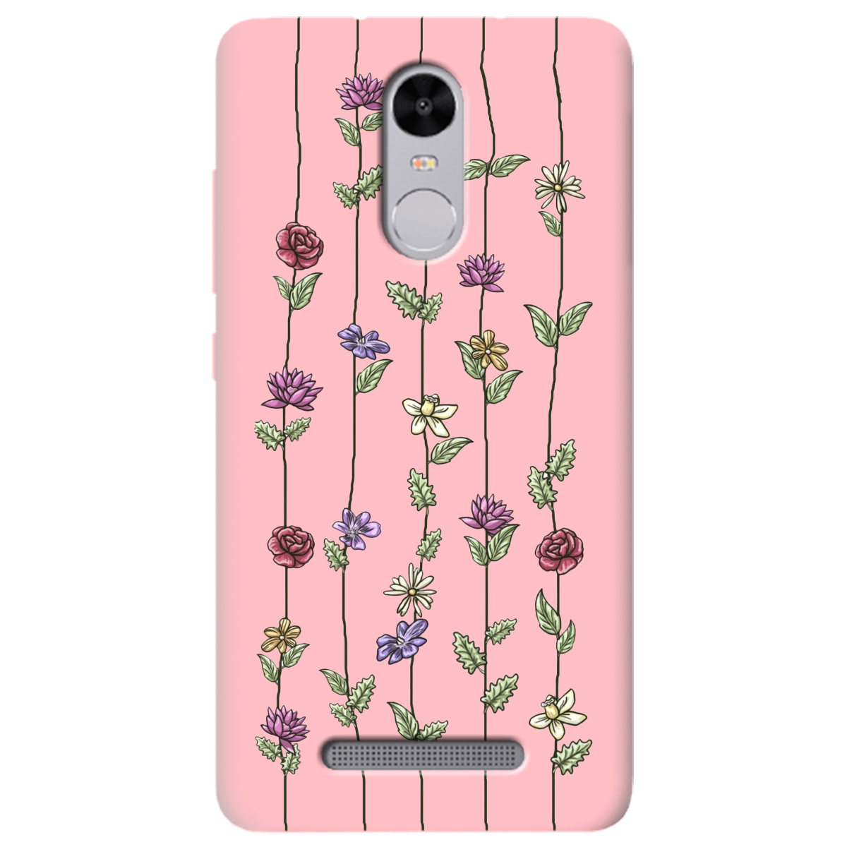 Чохол для Xiaomi Redmi Note 3/3 Pro ніжно-рожевий матовий soft touch Vines - фото 1