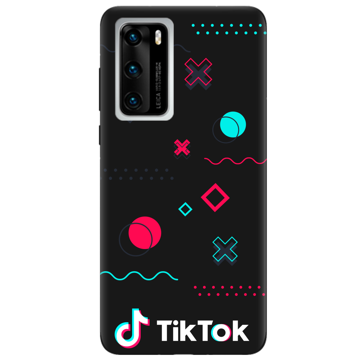Чехол для Huawei P40 черный матовый soft touch TikTok - фото 1