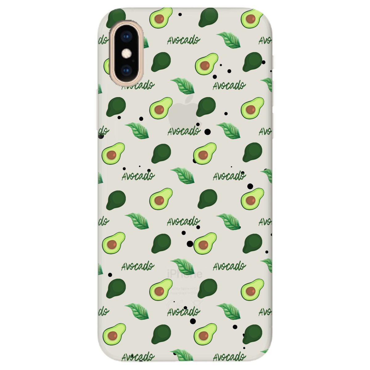 Чехол для Apple iPhone XS полупрозрачный матовый soft touch Avocado - фото 1