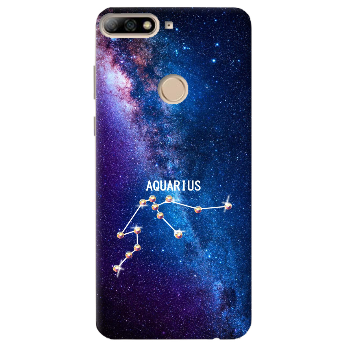Чехол для Huawei Y6 Prime 2018 Aquarius (Водолей) со стразами - фото 1