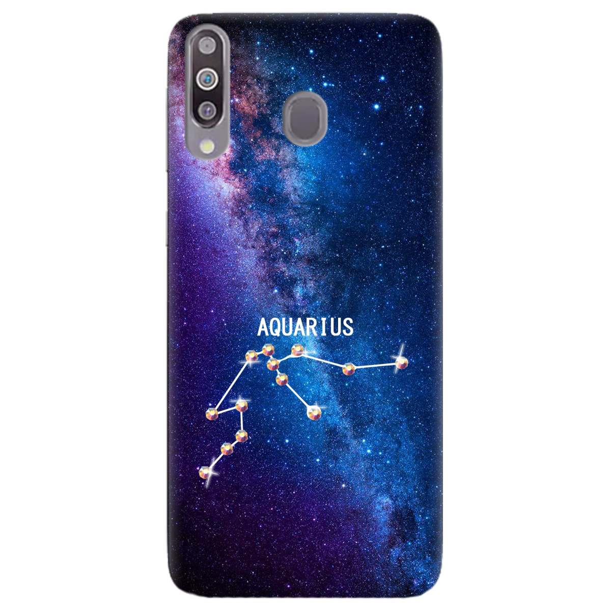 Чехол для Samsung Galaxy M30 Aquarius (Водолей) со стразами - фото 1