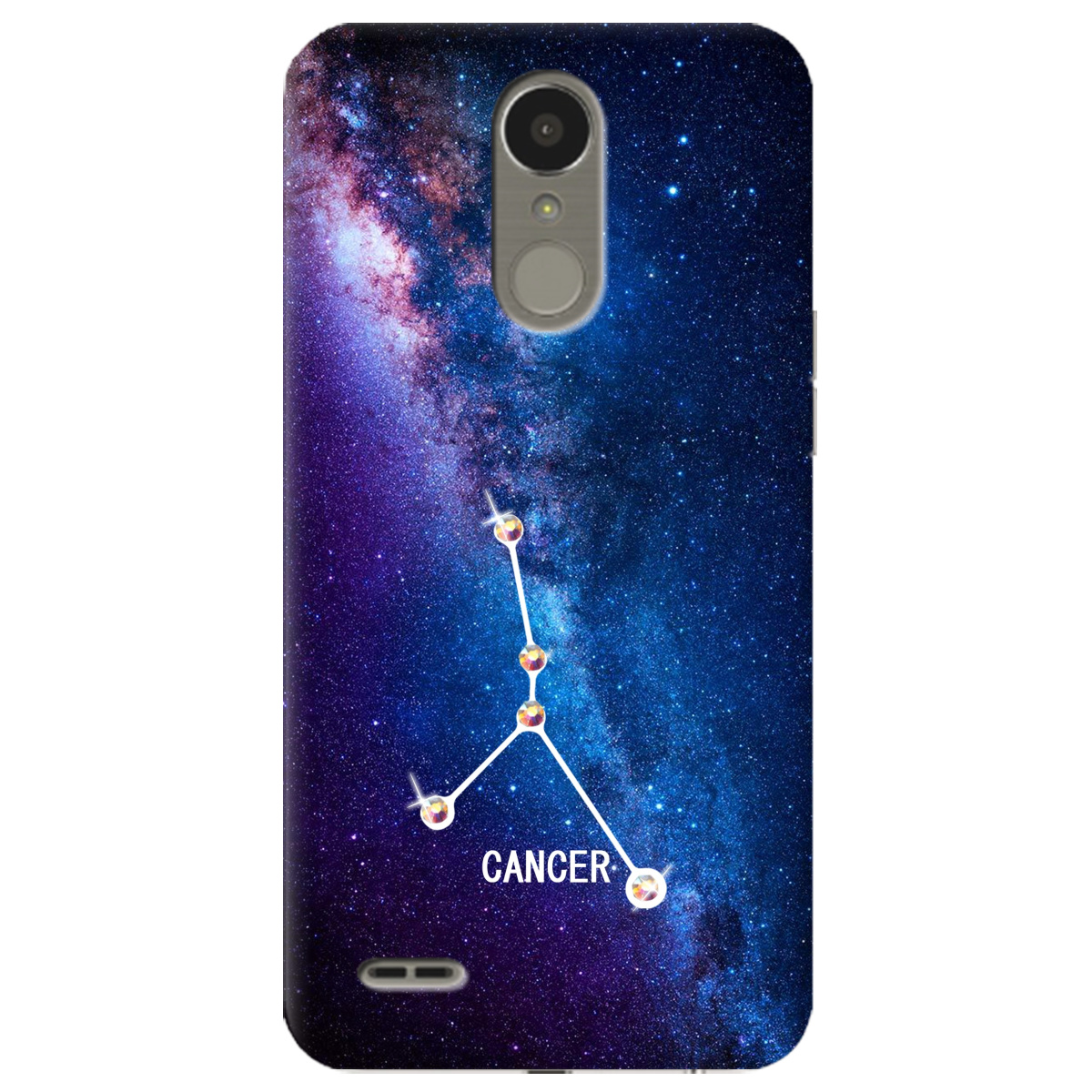Чехол для LG K10 2017 Cancer (Рак) со стразами - фото 1