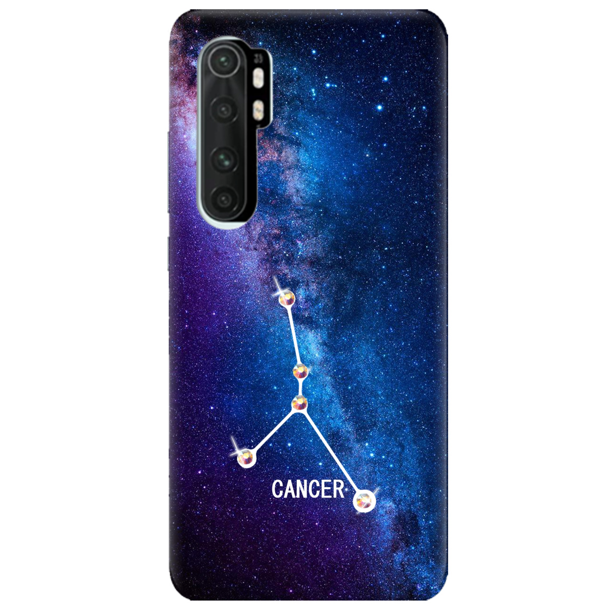 Чехол для Xiaomi Mi Note 10 Lite Cancer (Рак) со стразами - фото 1