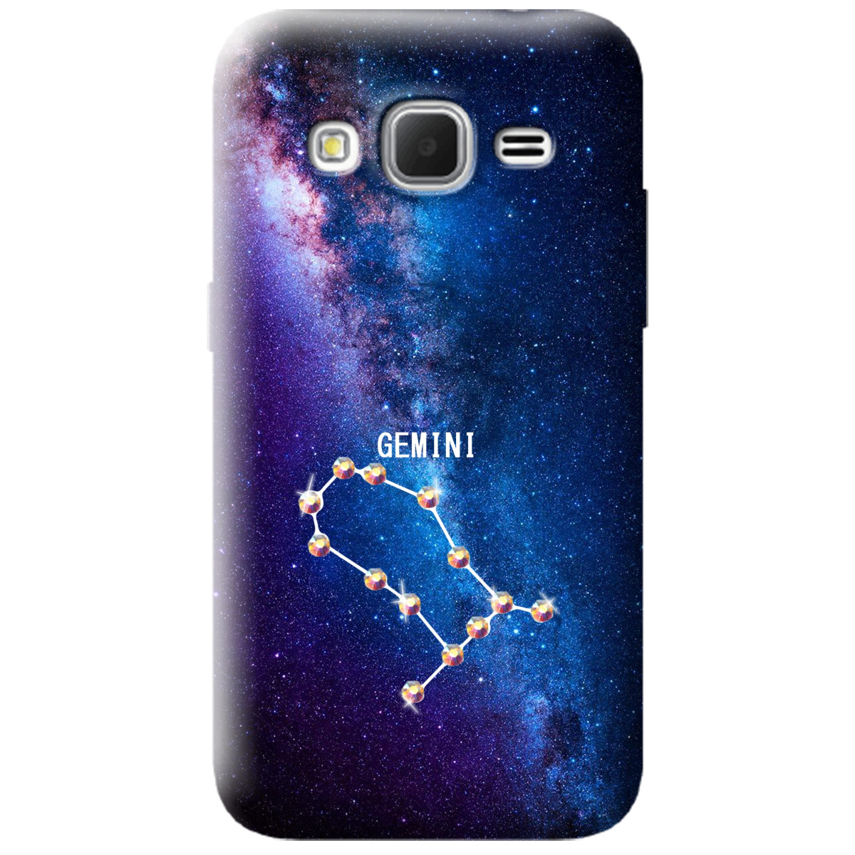 Чехол для Samsung Galaxy Core Prime G360H Gemini (Близнецы) со стразами - фото 1