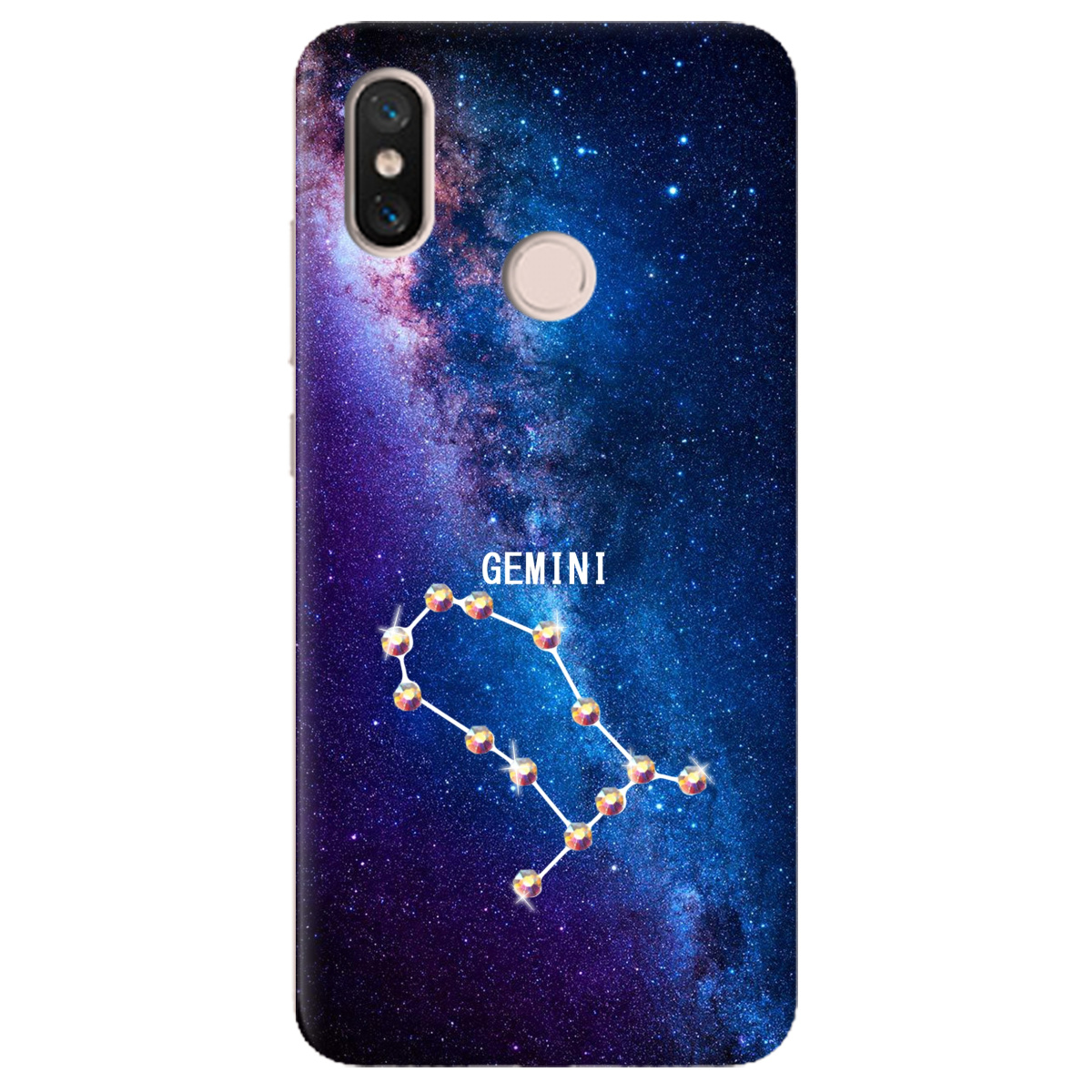 Чохол для Xiaomi Mi 8 SE Gemini (Близнюки) зі стразами - фото 1