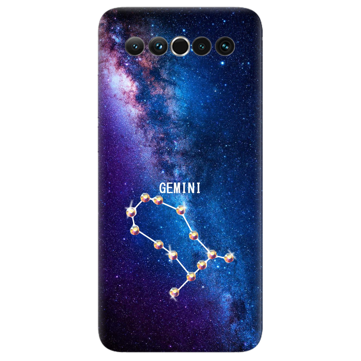 Чехол для Meizu 17 Gemini (Близнецы) со стразами - фото 1