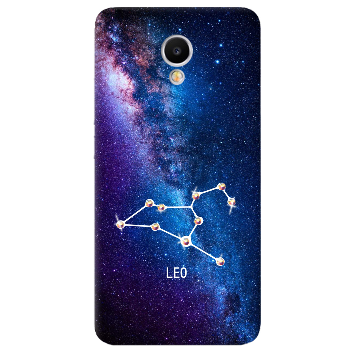 Чехол для Meizu 15 Lite Leo (Лев) со стразами - фото 1