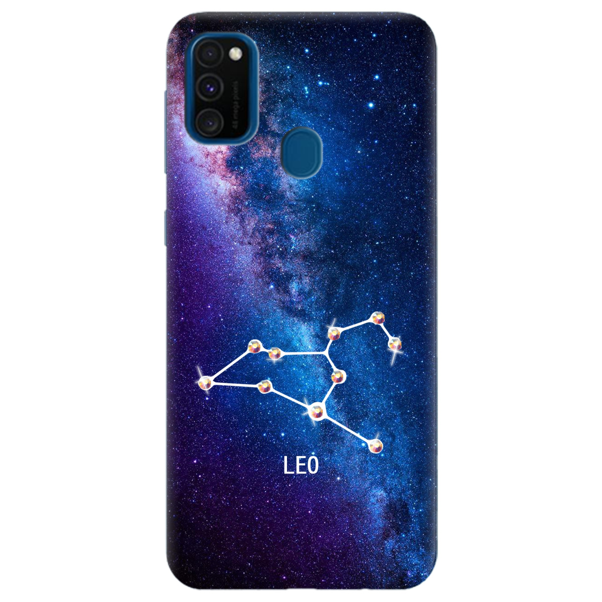 Чехол для Samsung Galaxy M30s Leo (Лев) со стразами - фото 1