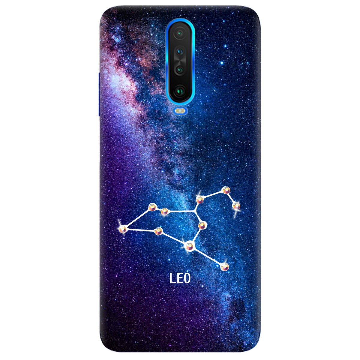 Чехол для Xiaomi Redmi K30 Leo (Лев) со стразами - фото 1