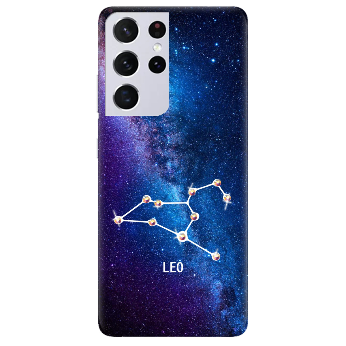 Чехол для Samsung Galaxy S21 Ultra Leo (Лев) со стразами - фото 1