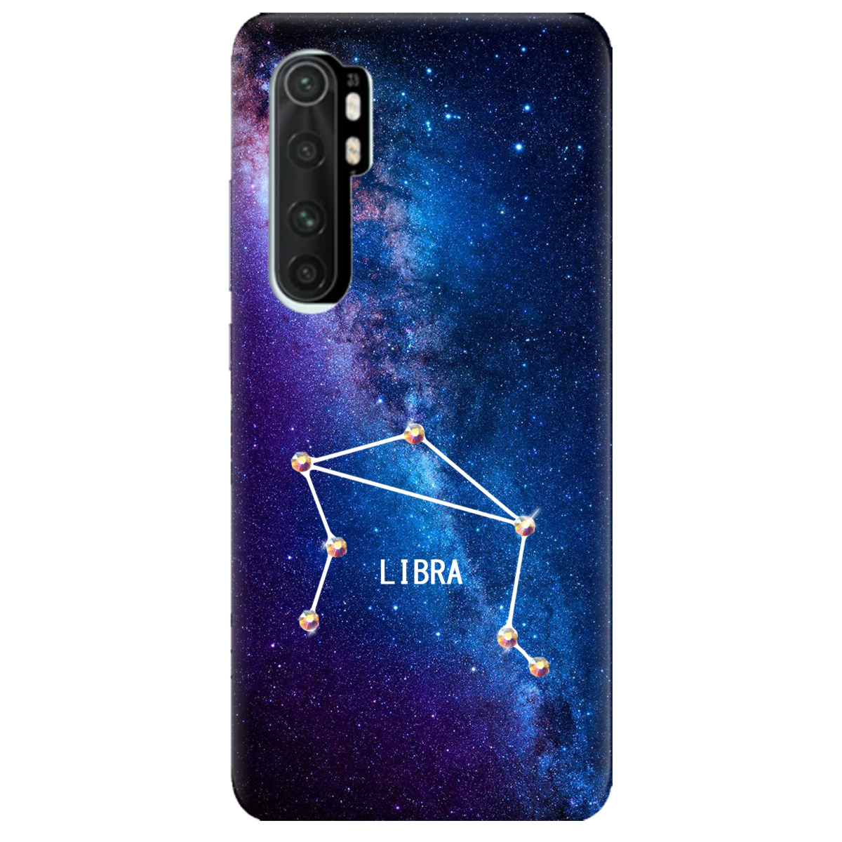 Чехол для Xiaomi Mi Note 10 Lite Libra (Весы) со стразами - фото 1