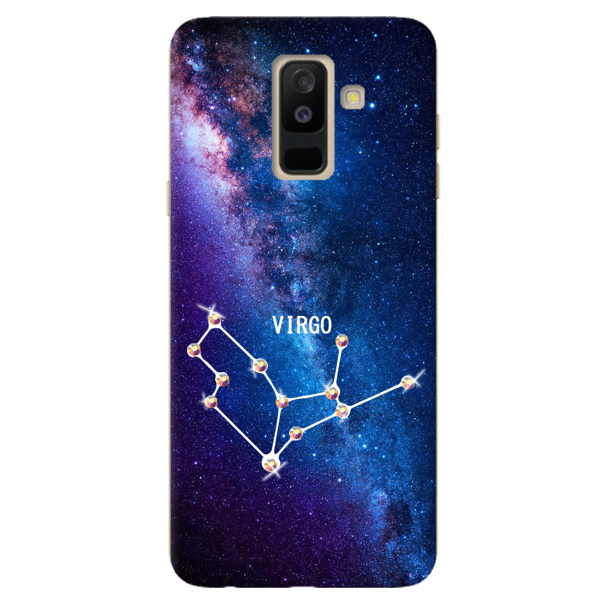 Чехол для Samsung Galaxy A6 Plus 2018 Virgo (Дева) со стразами - фото 1