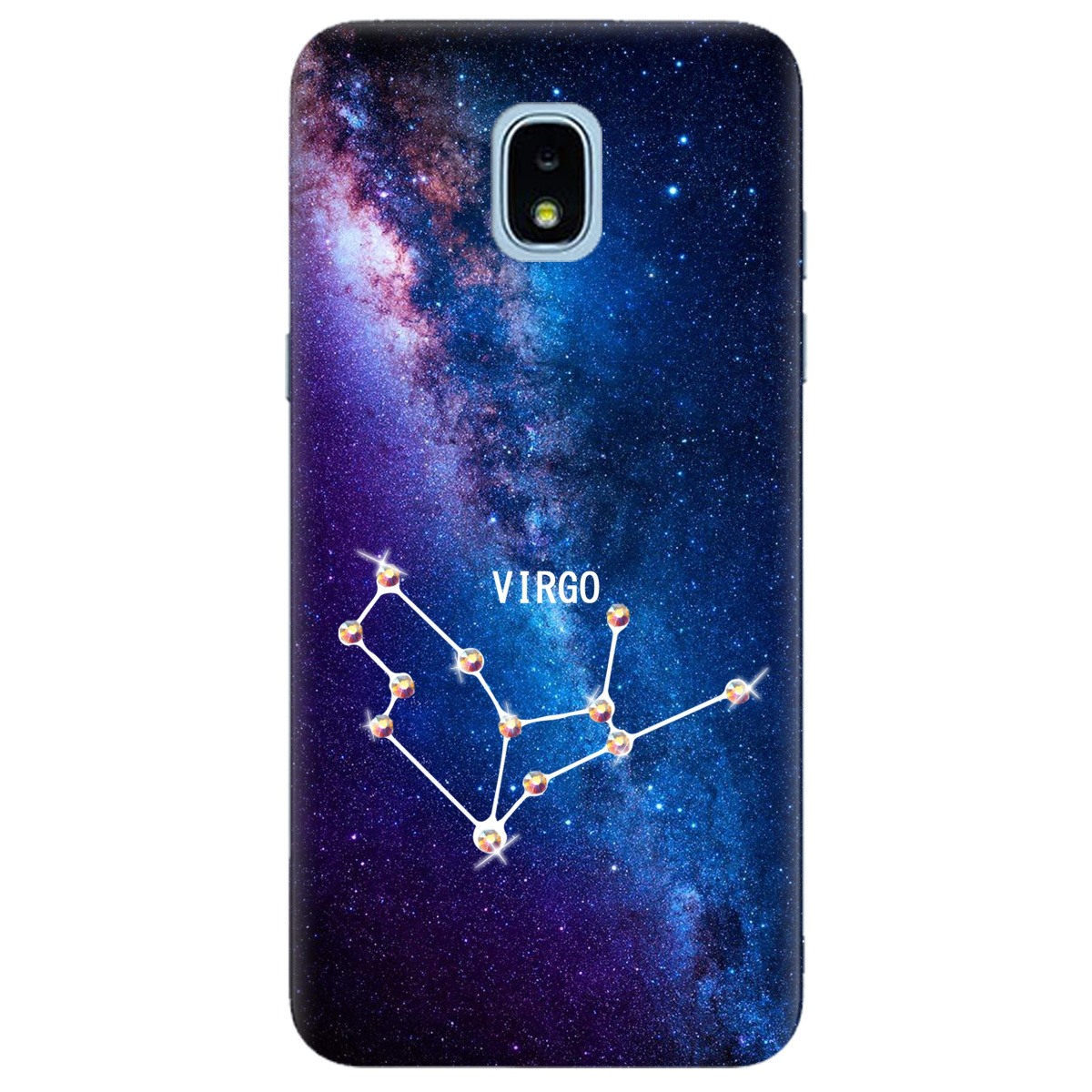 Чехол для Samsung Galaxy J3 2018 Virgo (Дева) со стразами - фото 1