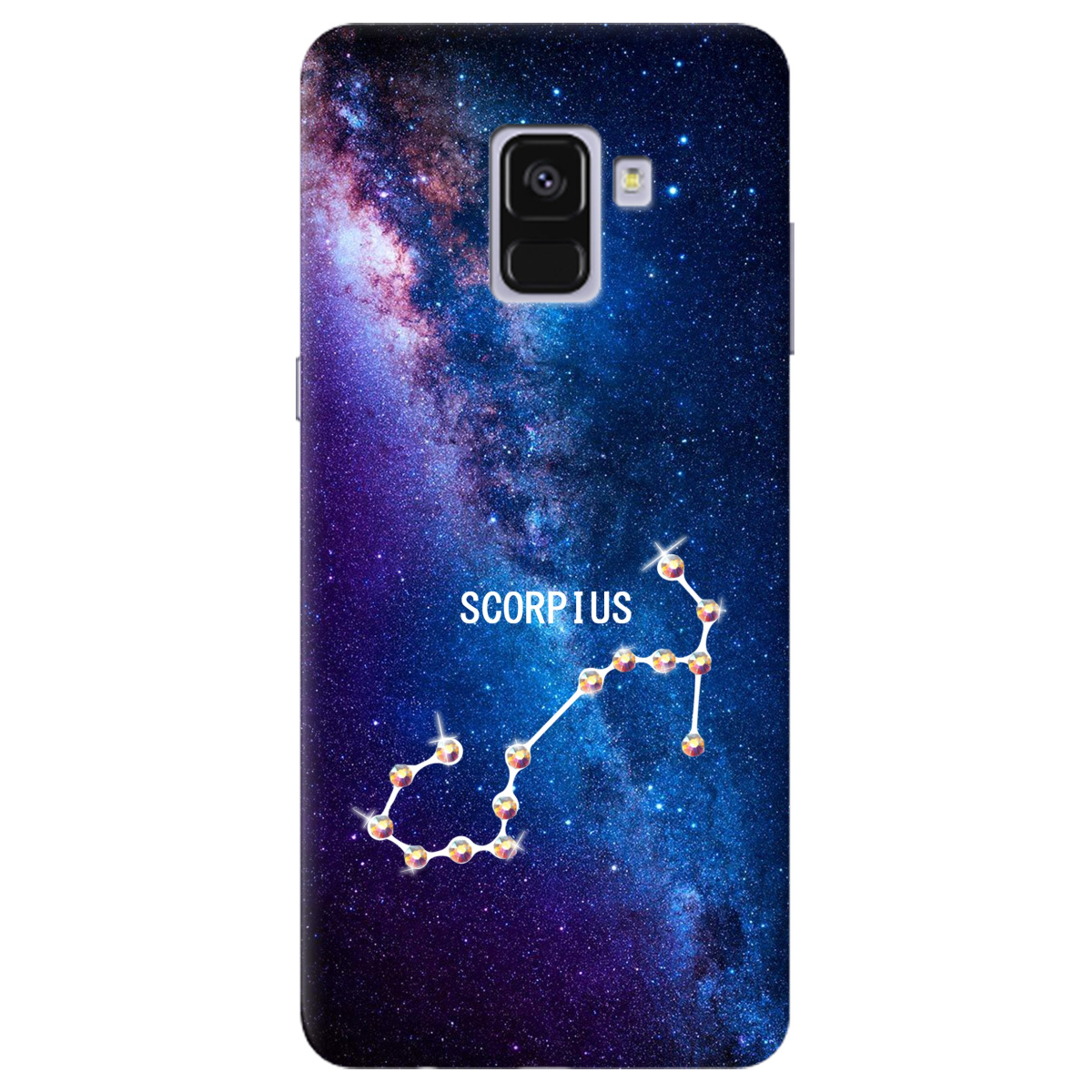 Чехол для Samsung Galaxy A8 2018 Scorpius (Скорпион) со стразами - фото 1