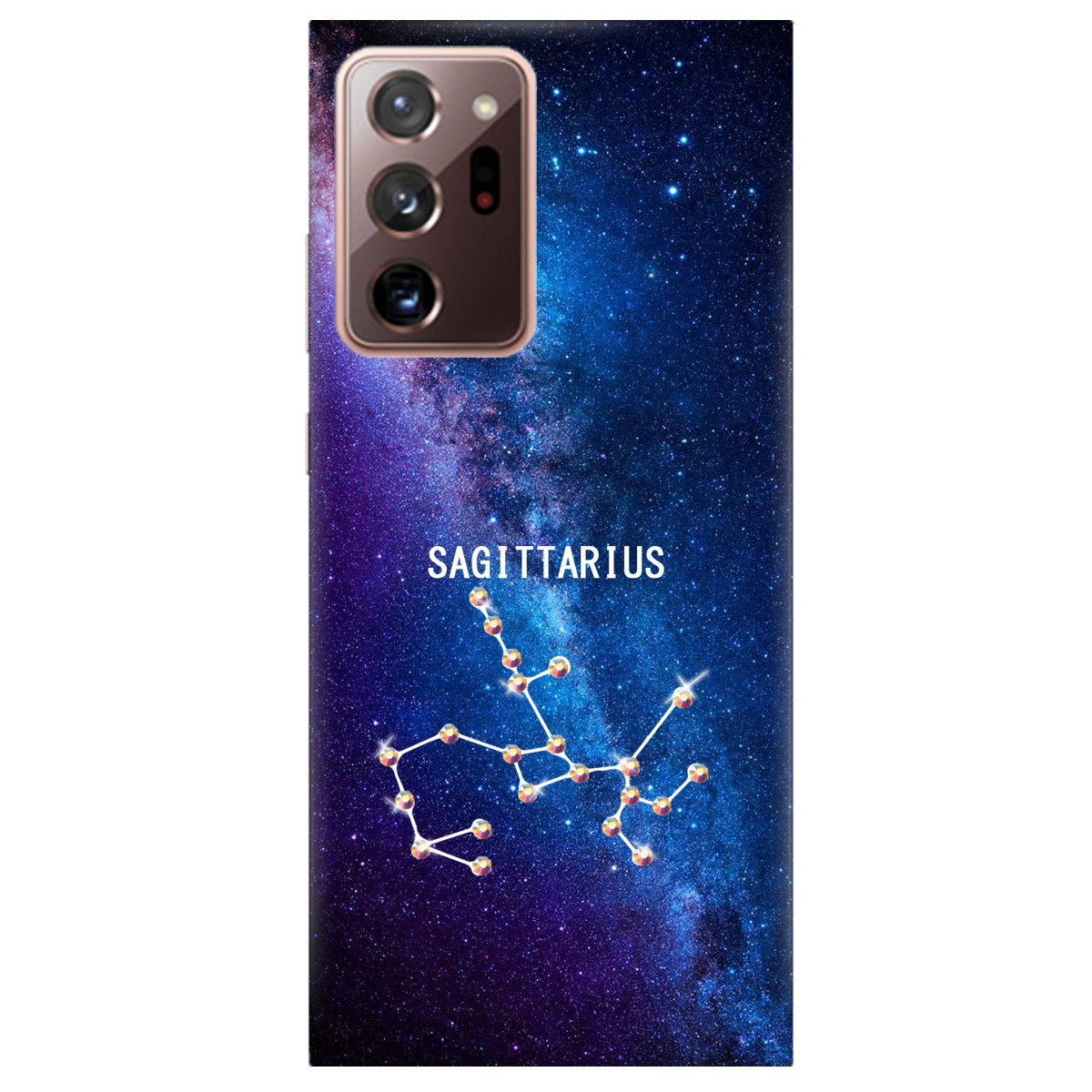 Чехол для Samsung Galaxy Note 20 Ultra Sagittarius (Стрелец) со стразами - фото 1