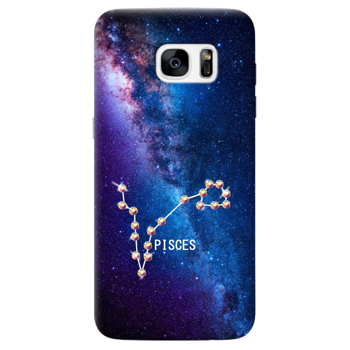 Чехол для Samsung Galaxy S7 Edge Pisces (Рыбы) со стразами - фото 1